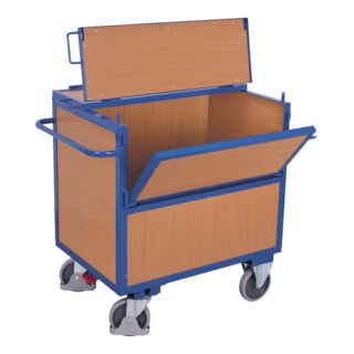 VARIOfit Chariot en bois avec couvercle soudé fixe