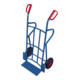 VARIOfit Chariot en tube d’acier avec pneus pneumatiques, dossier avec renforts en tube d’acier, 2 supports, pelle 450 × 120 mm