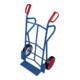 VARIOfit Chariot en tube d'acier bas, pneus pleins en caoutchouc, 2 supports, pelle 450 × 120 mm