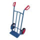 VARIOfit Chariot en tube d'acier bas, pneus pleins en caoutchouc, dossier avec renforts en tube d'acier, pelle 400 × 150 mm