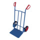 VARIOfit Chariot en tube d'acier bas, pneus pleins en caoutchouc, dossier avec renforts en tube d'acier, pelle 480 × 300 mm
