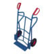 VARIOfit Chariot en tube d'acier bas, pneus pneumatiques, 2 poignées de support, pelle 450 × 120 mm