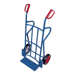 VARIOfit Diable en tube d'acier avec renforts en tube d'acier, 2 supports, pelle 450 × 120 mm