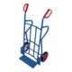 VARIOfit Chariot en tube d’acier, roues pleines en caoutchouc, dossier avec renforts en tube d’acier, 2 béquilles, pelle 450 × 120 mm
