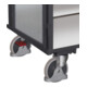 VARIOfit Chariot ESD à étages soudé fixe 1,045 × 685 mm, parois en tôle d'acier, porte battante double