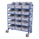 VARIOfit Chariot Euro avec 15 bacs en plastique