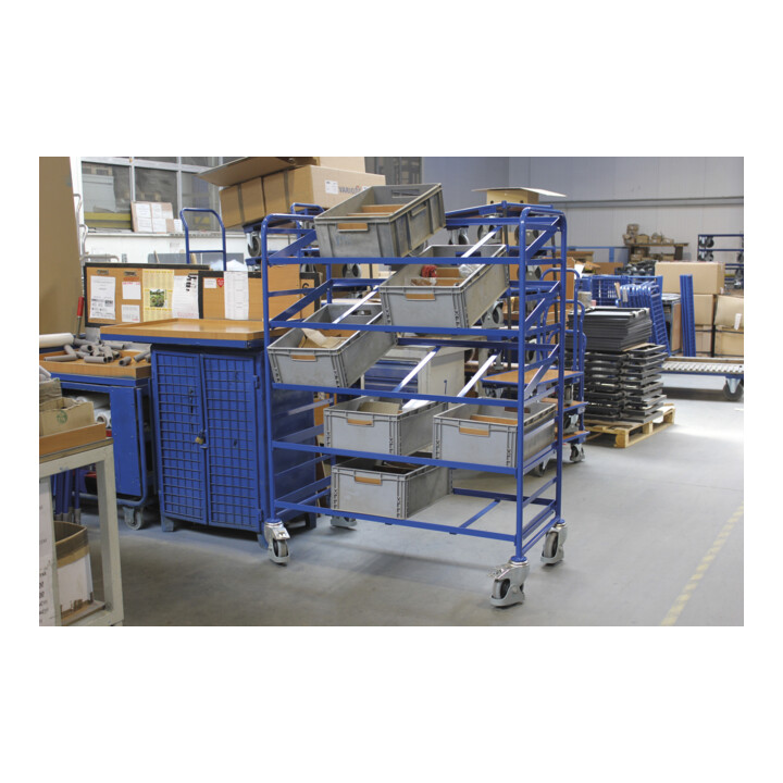 VARIOfit Chariot Euro avec 15 bacs en plastique