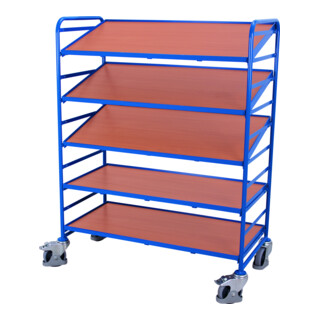 VARIOfit Chariot Euro avec 5 étagères en bois