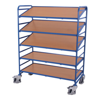 VARIOfit Chariot Euro avec 5 étagères en bois