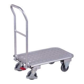 VARIOfit Chariot pliant en aluminium avec tapis en caoutchouc strié 900 × 600 mm
