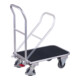 VARIOfit Chariot pliant en aluminium avec tapis en caoutchouc strié 720 × 450 mm