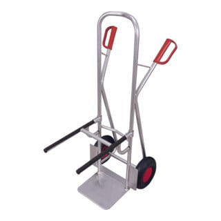 VARIOfit Diable en aluminium avec pneus pleins en caoutchouc