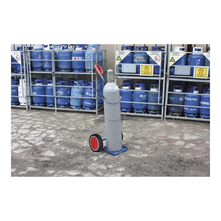 VARIOfit Diable en acier pour 1 bouteille de 40-50 l, pneus pleins, pelle 255 x 260 mm