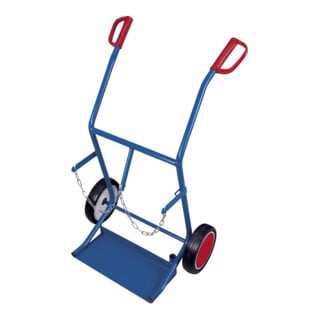 VARIOfit Diable en acier pour 2 bouteilles de 20 l, pneus pleins, pelle 470 × 210 mm