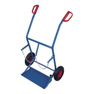 VARIOfit Diable en acier pour 2 bouteilles de 20 l, pneus pneumatiques, pelle 470 × 210 mm