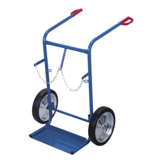 VARIOfit Diable en acier pour 2 bouteilles de 40-50 l, pneus pleins, pelle 515 x 250 mm