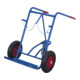 VARIOfit Diable en acier pour 2 bouteilles de 40-50 l, pneus pneumatiques, 1 roue stabilisatrice, pelle 515 × 250 mm