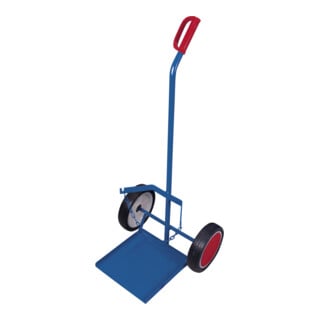 VARIOfit Diable en acier pour bouteille de gaz propane, pneus pleins, pelle 360 × 365 mm H, chaîne de sécurité 385 mm