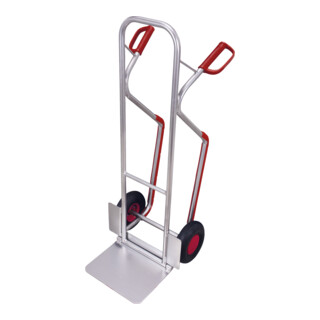 VARIOfit Diable en aluminium avec pelle rabattable, pneus pleins, patins d'escalier