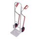 VARIOfit Diable en aluminium avec pelle rabattable, pneus gonflables, patins d’escalier, pelle 380 × 280 mm