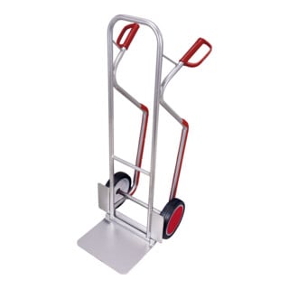 VARIOfit Diable en aluminium avec pelle rabattable, pneus pleins, patins d'escalier