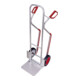 VARIOfit Diable en aluminium avec pelle rabattable, pneus pleins, patins d’escalier, pelle 380 × 280 mm