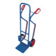 VARIOfit Diable en tube d'acier avec pelle rabattable, pneus pleins, patins d'escalier, pelle 320 × 255 mm