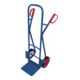 VARIOfit Diable en tube d'acier avec pelle rabattable, pneus pleins, pelle 320 × 255 mm