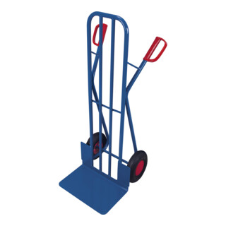 VARIOfit Diable en tube d’acier, pneus gonflables, dossier avec renforts en tube d’acier, pelle 480 × 300 mm