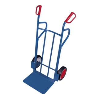 VARIOfit Diable en tube d'acier Pneus pleins avec renforts en tube d'acier 2 poignées support Pelle 480 × 300 mm