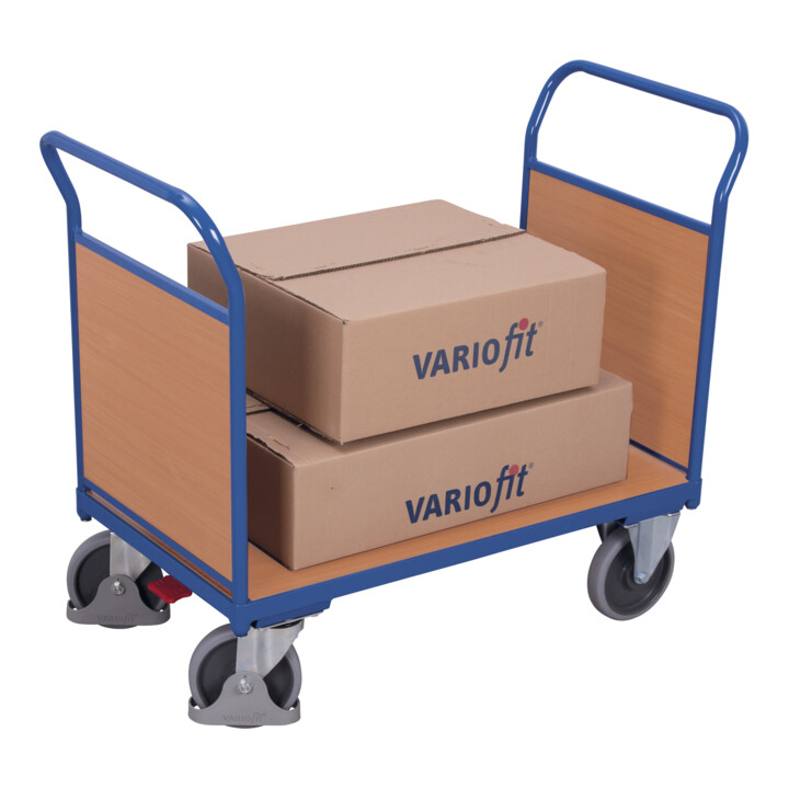 VARIOfit Doppel-Stirnwandwagen mit Holz 1.000 x 600 mm