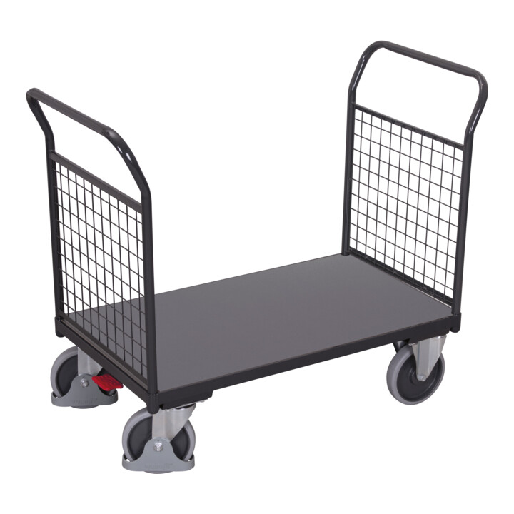 VARIOfit Doppel-Stirnwandwagen RAL 7016 mit Drahtgitter 1190 x 600 x 1015 mm