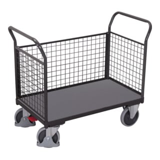 VARIOfit Dreiwandwagen mit Draht RAL 7016