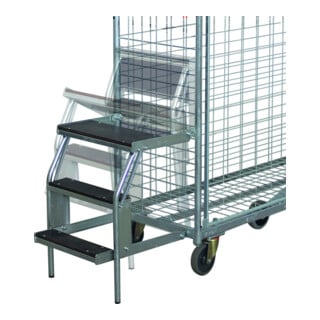 VARIOfit Escabeau à 3 marches pour chariot de préparation de commandes
