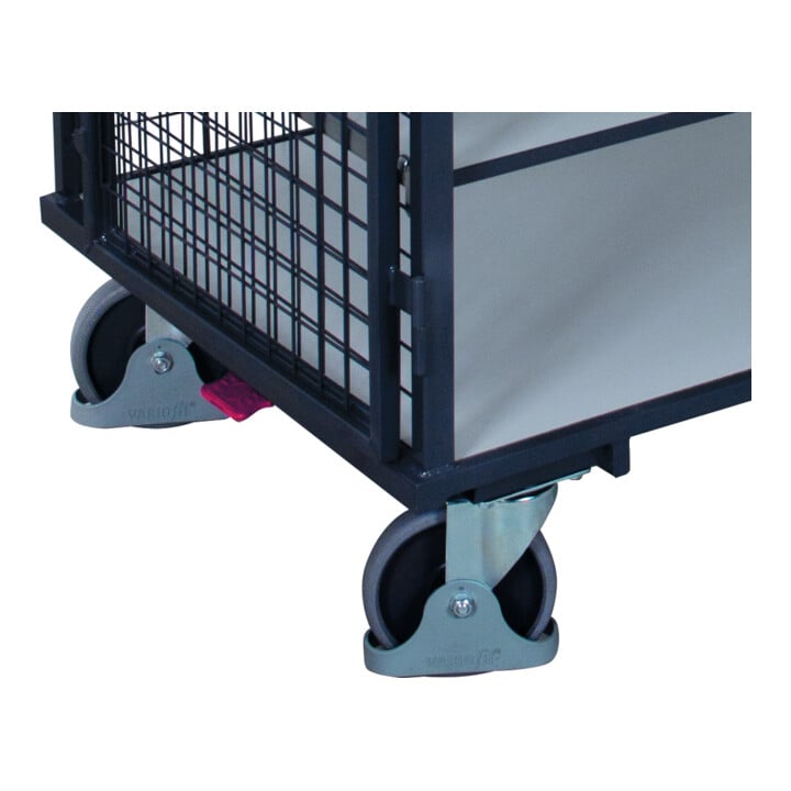 VARIOfit ESD Etagenwagen fest verschweißt 1.045 x 685 mm Drahtgitterwände Doppelflügeltür