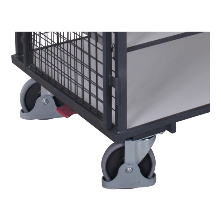 VARIOfit ESD Etagenwagen fest verschweißt 1.045 x 685 mm Drahtgitterwände Doppelflügeltür
