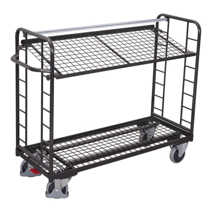 VARIOfit Etagenwagen 2 Drahtgitterböden RAL 7016