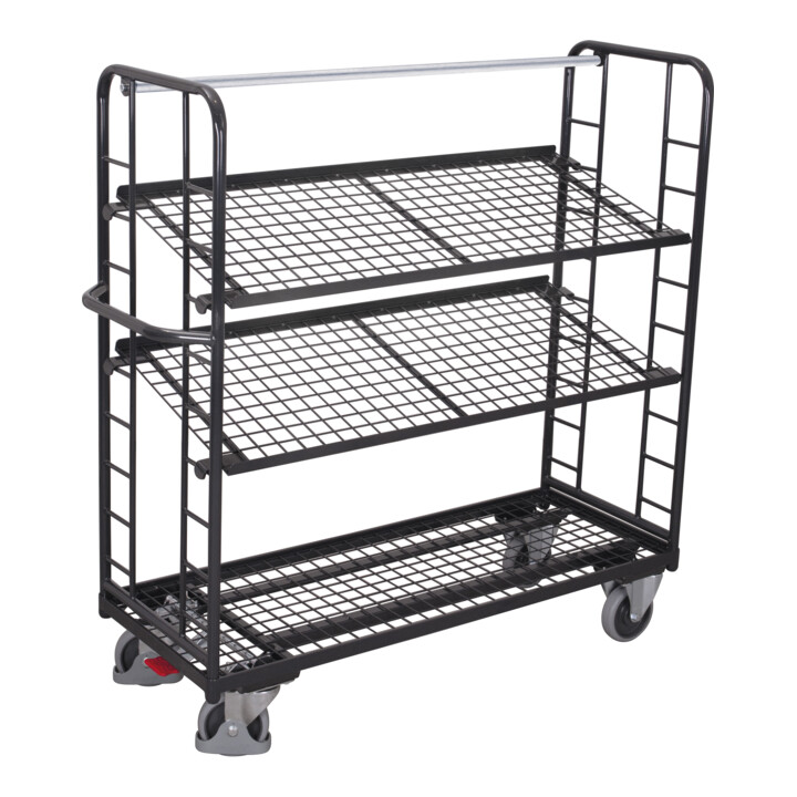 VARIOfit Etagenwagen 3 Drahtgitterböden RAL 7016
