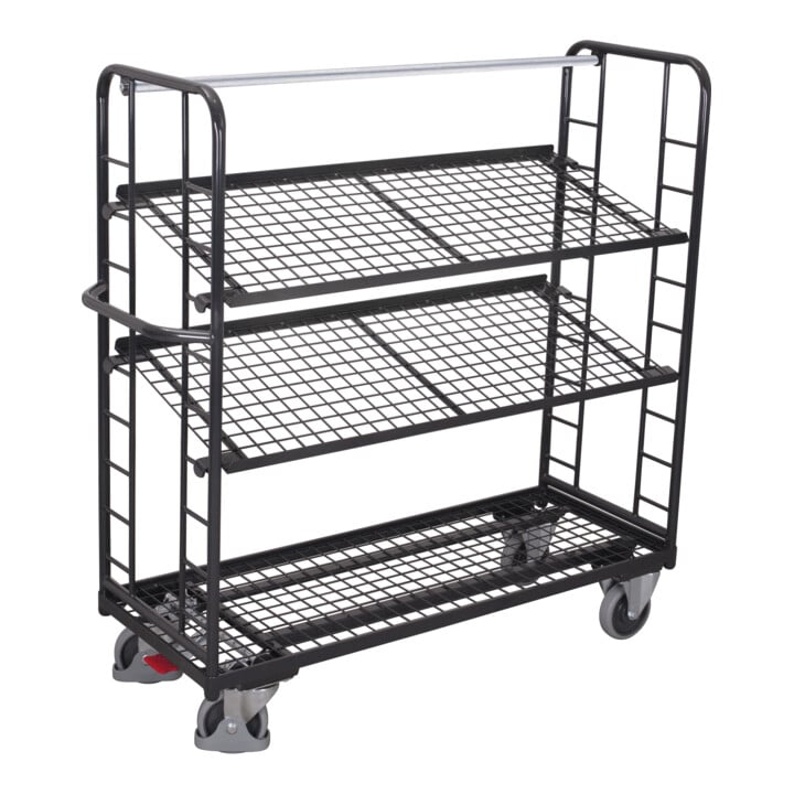 VARIOfit Etagenwagen 3 Drahtgitterböden RAL 7016