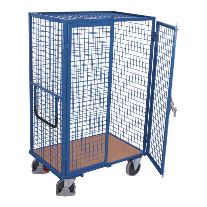 VARIOfit Etagenwagen fest verschweißt 1.045 x 685 mm Drahtgitterwände Doppelflügeltür mit Basquille-Verschluss