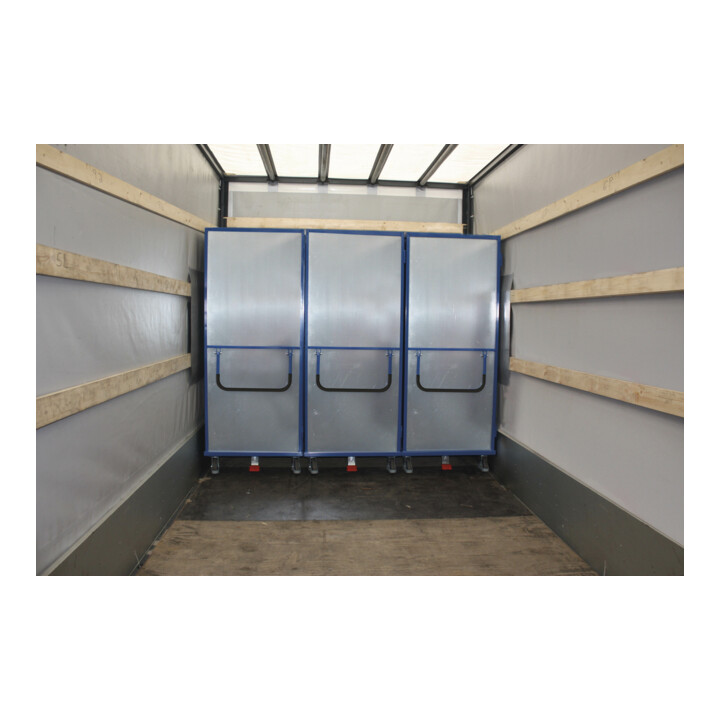 VARIOfit Etagenwagen fest verschweißt 1.045 x 685 mm Stahlblechwände 4 Etagenböden Doppelflügeltür mit Drehgriff-Verschluss