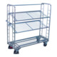 VARIOfit Etagenwagen mit 3 Drahtgitterböden verzinkt 1.355 x 550 mm