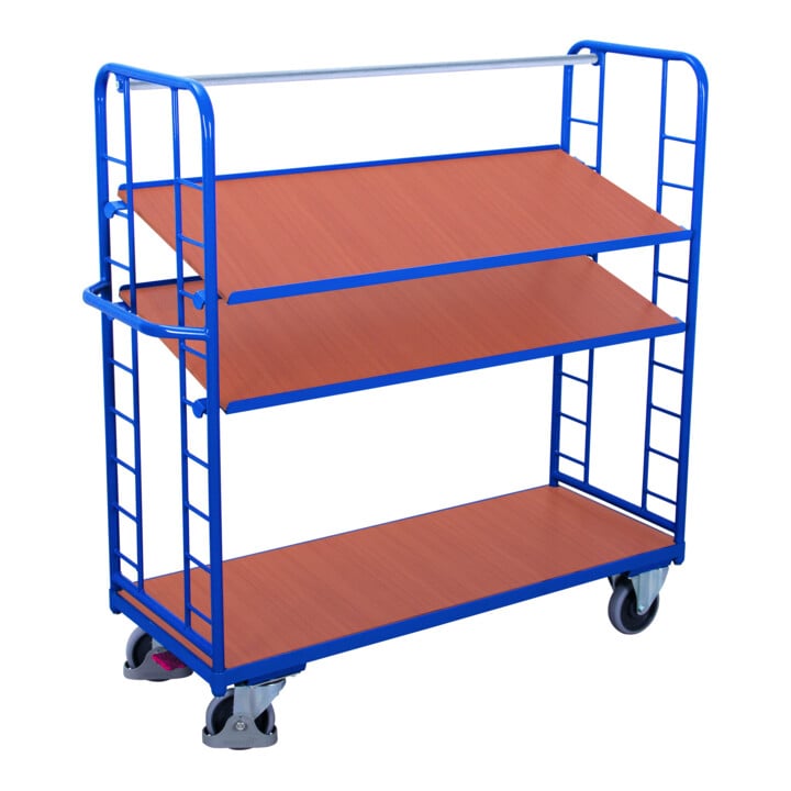 VARIOfit Etagenwagen mit 3 Holzböden 1.355 x 550 mm