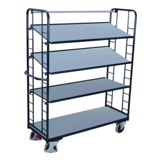 VARIOfit Etagenwagen mit 4 Holzböden RAL 7016
