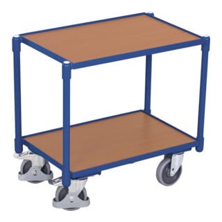 VARIOfit Euro chariot à roulettes avec 2 plateaux de chargement (bord de 10 mm)