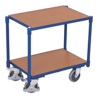 VARIOfit Euro-System-roulettes avec 2 plateaux de chargement Frein central EasySTOP 610 × 415 mm