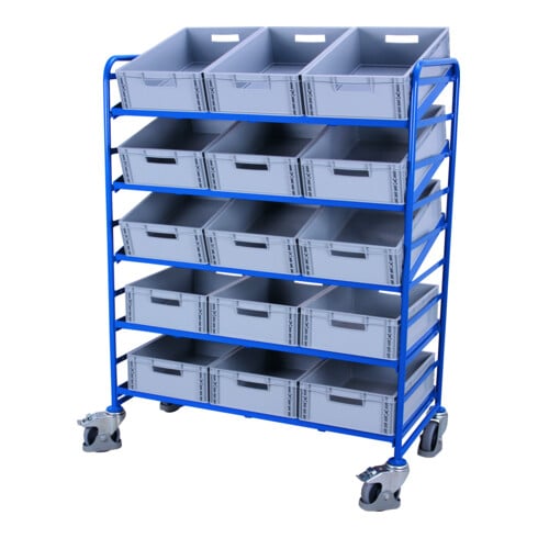 VARIOfit Eurokastenwagen mit 15 Kunststoffkästen