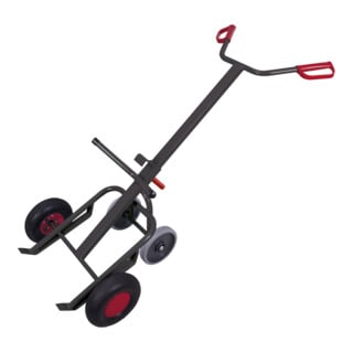 VARIOfit Fasskarre mit 2 Stützrädern RAL 7016