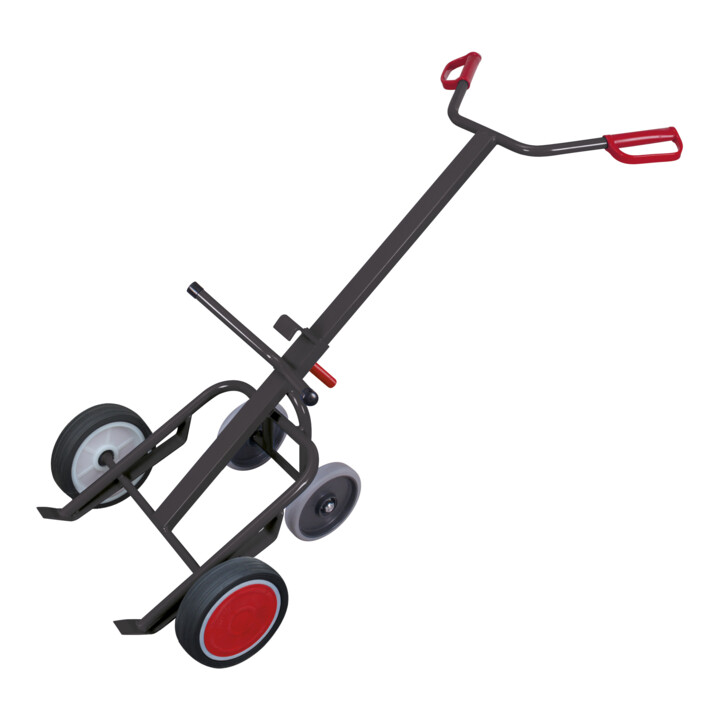 VARIOfit Fasskarre mit 2 Stützrädern RAL 7016