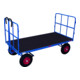 VARIOfit Handpritschenwagen mit 2 Rohrgitterwänden Luftbereifung 1.540 x 800 mm Traglast 1.000 kg